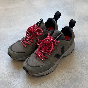 Veja Athletic Shoes in Olive and Red